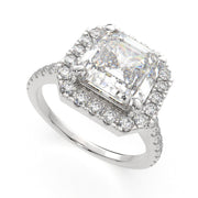 Isadora Emerald Cut Halo Pave Engagement Ring Setting - Nivetta